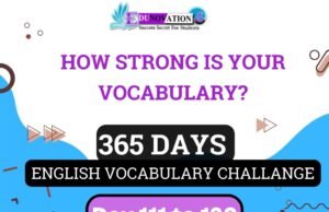 100+ Common English Vocabulary Words with Meanings and Examples education