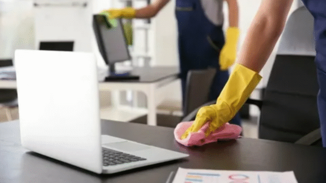 brye a+ cleaning team cleaning office in ny.