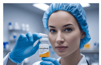 Semaglutide Georgia: A Game-Changer for Weight Loss and Diabetes Care Female doctor in a lab coat and blue gloves holding a bottle labeled "Semaglutide" in a medical laboratory, highlighting the medication used for weight loss and diabetes treatment.